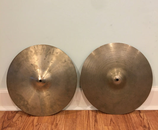 14" Pair of 1970's Zildjian A Hi-Hat Cymbals 856g / 1290g - Inventory # 69