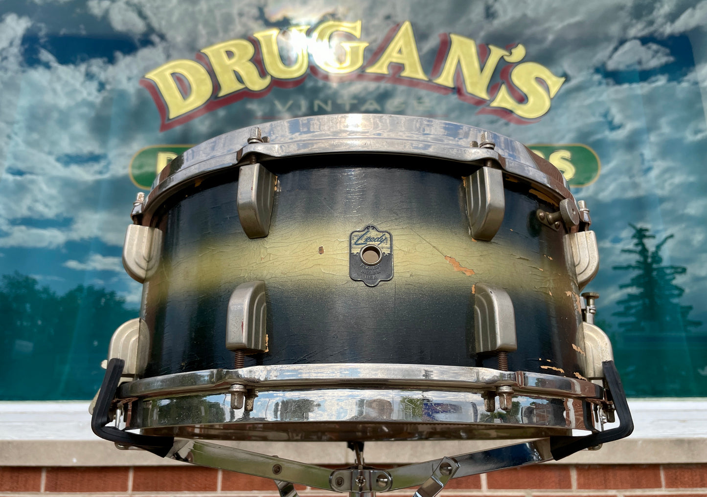 1948 Leedy 6.5x14 Broadway Standard Snare Drum Blue / Silver Duco