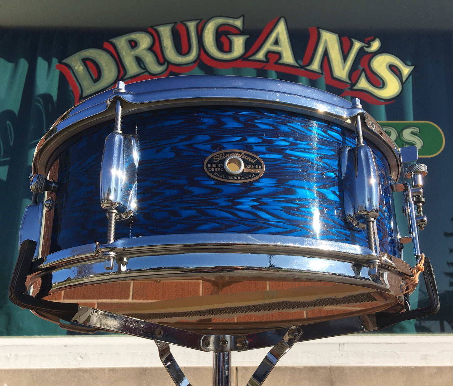 1964 Slingerland 5.5x14 Deluxe Student Model Snare Drum Blue Agate