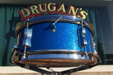 1967 Ludwig Keystone 5x14 Pioneer Snare Drum Blue Sparkle