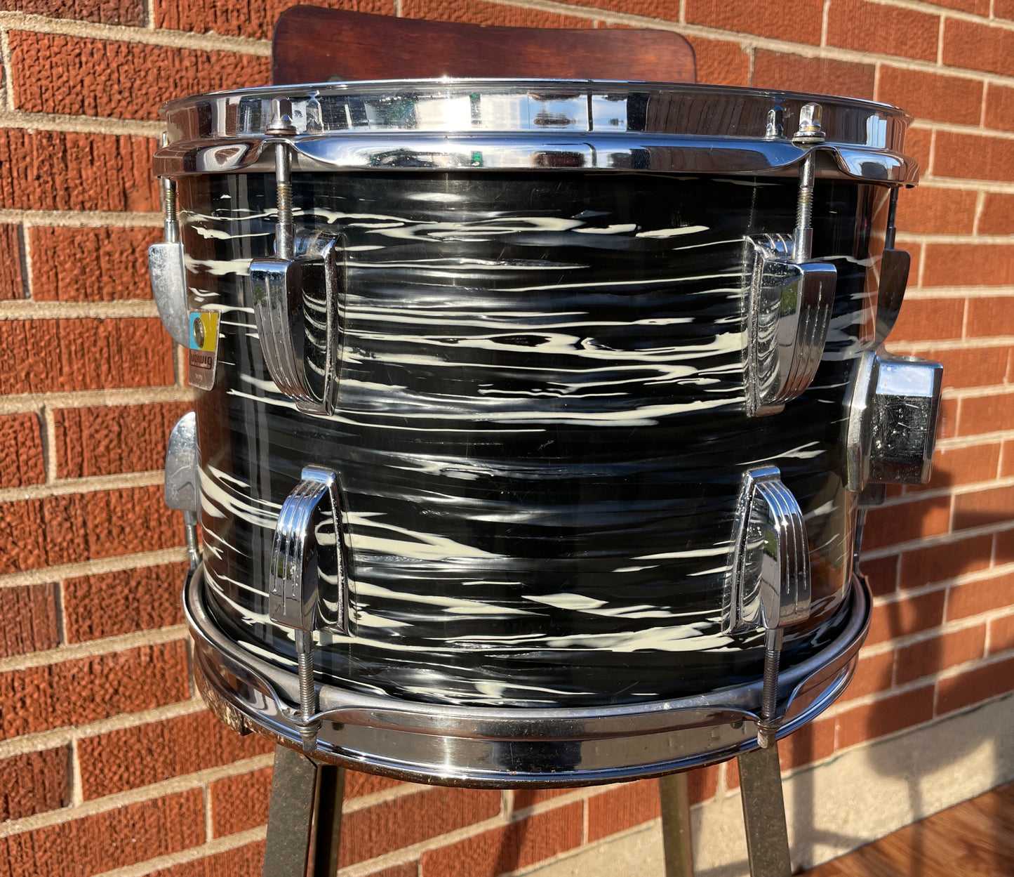 1969-1970 Ludwig 9x13 Tom Drum Single Oyster Black Pearl 1970s