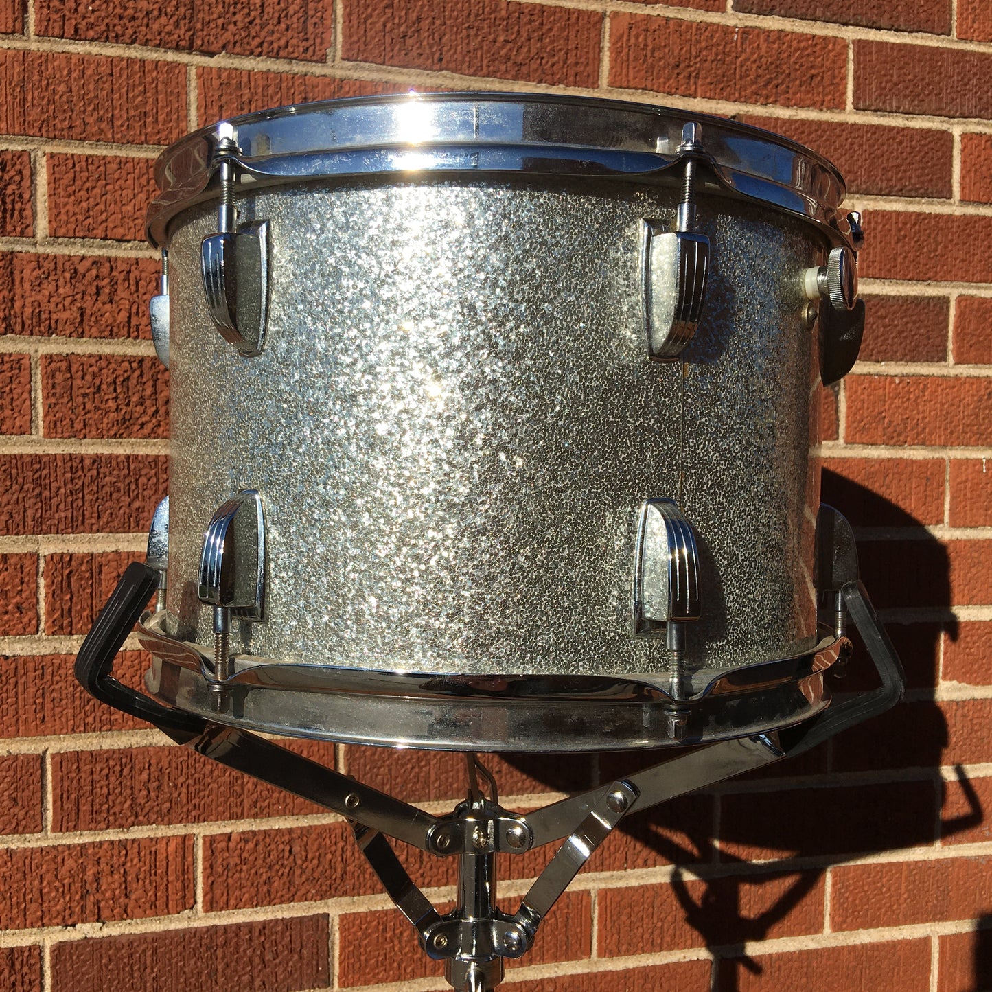 1968 Ludwig 8x12 Keystone Tom Drum Silver Sparkle