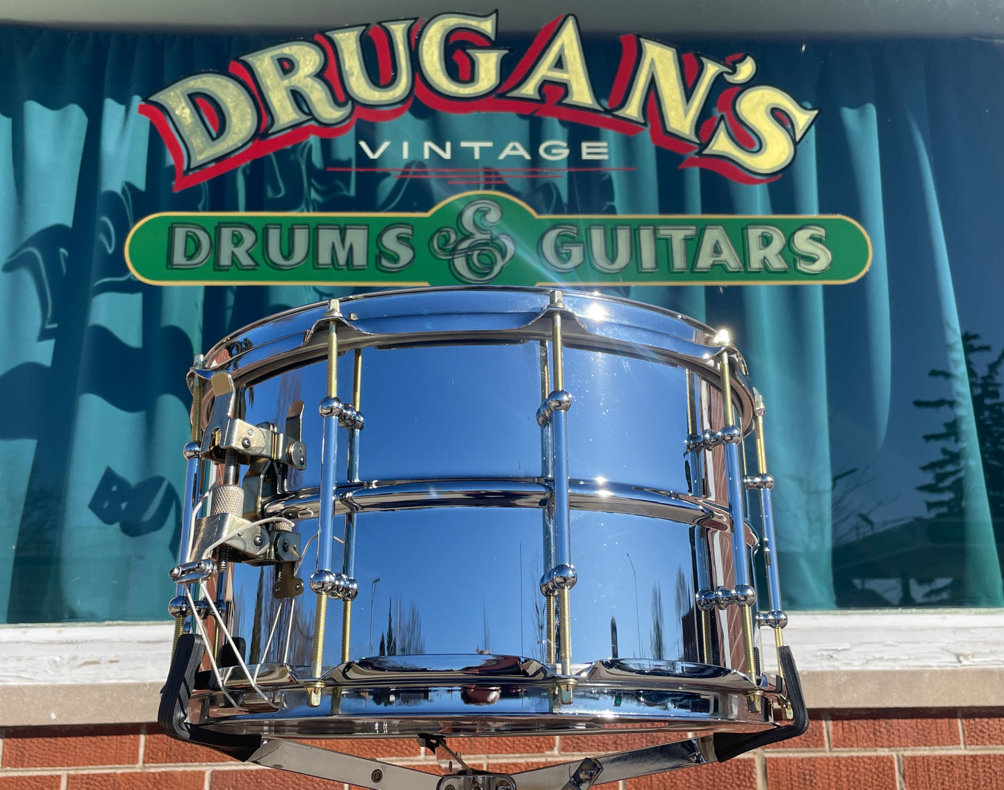 Ludwig 8x14 Supralite Steel Snare Drum 10-Lug LW814SL P86 Millennium Throw-Off