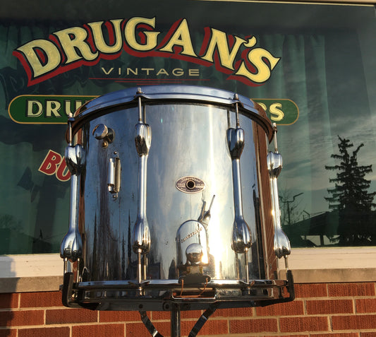 Slingerland 12x15 3-Ply Marching Snare Drum Chrome Over Wood Zoomatic