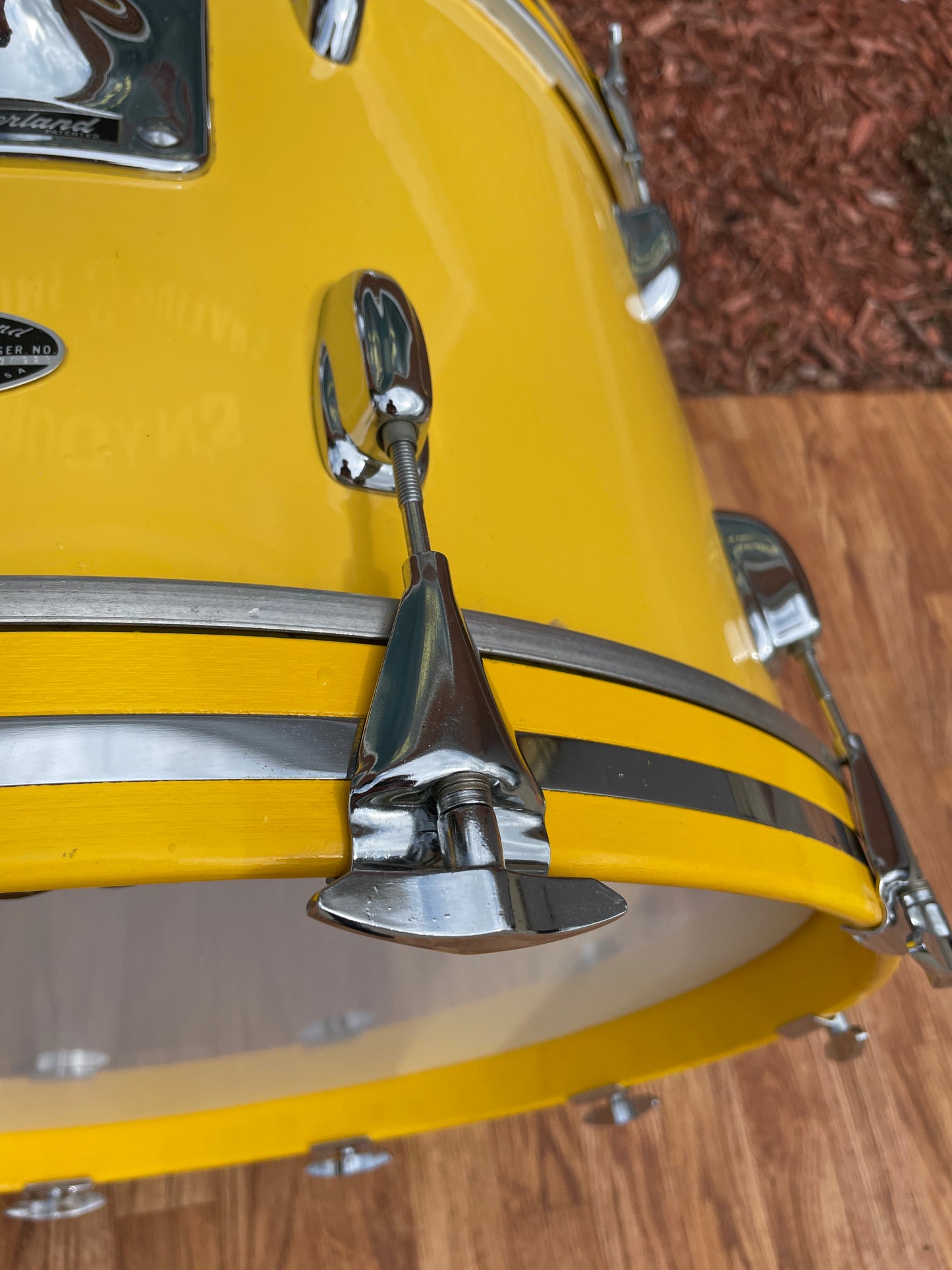1970s Slingerland 4pc. Drum Set Gloss Yellow 22/12/13/16