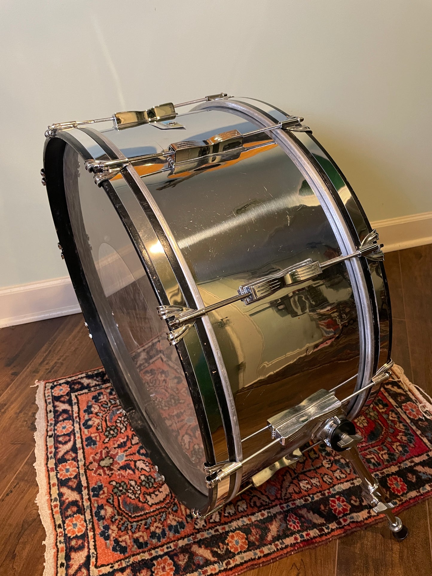 1970s Ludwig 10x26 Stainless Steel Bass Drum