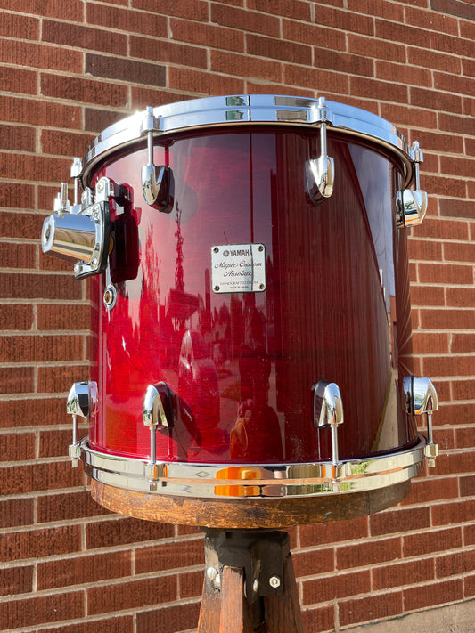 2003 Yamaha 13x15 Maple Custom Absolute Tom Drum Cherry Wood Lacquer