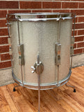 1960s Ludwig 14x14 Club Date Floor Tom Drum Silver Sparkle
