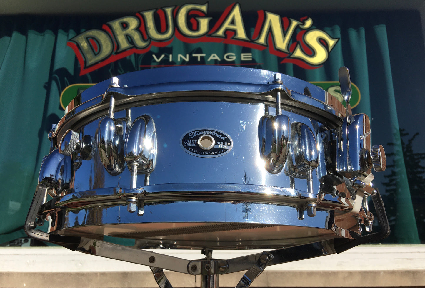 1970 Slingerland Buddy Rich 4X14 Chrome Over Wood 3 ply Snare Drum