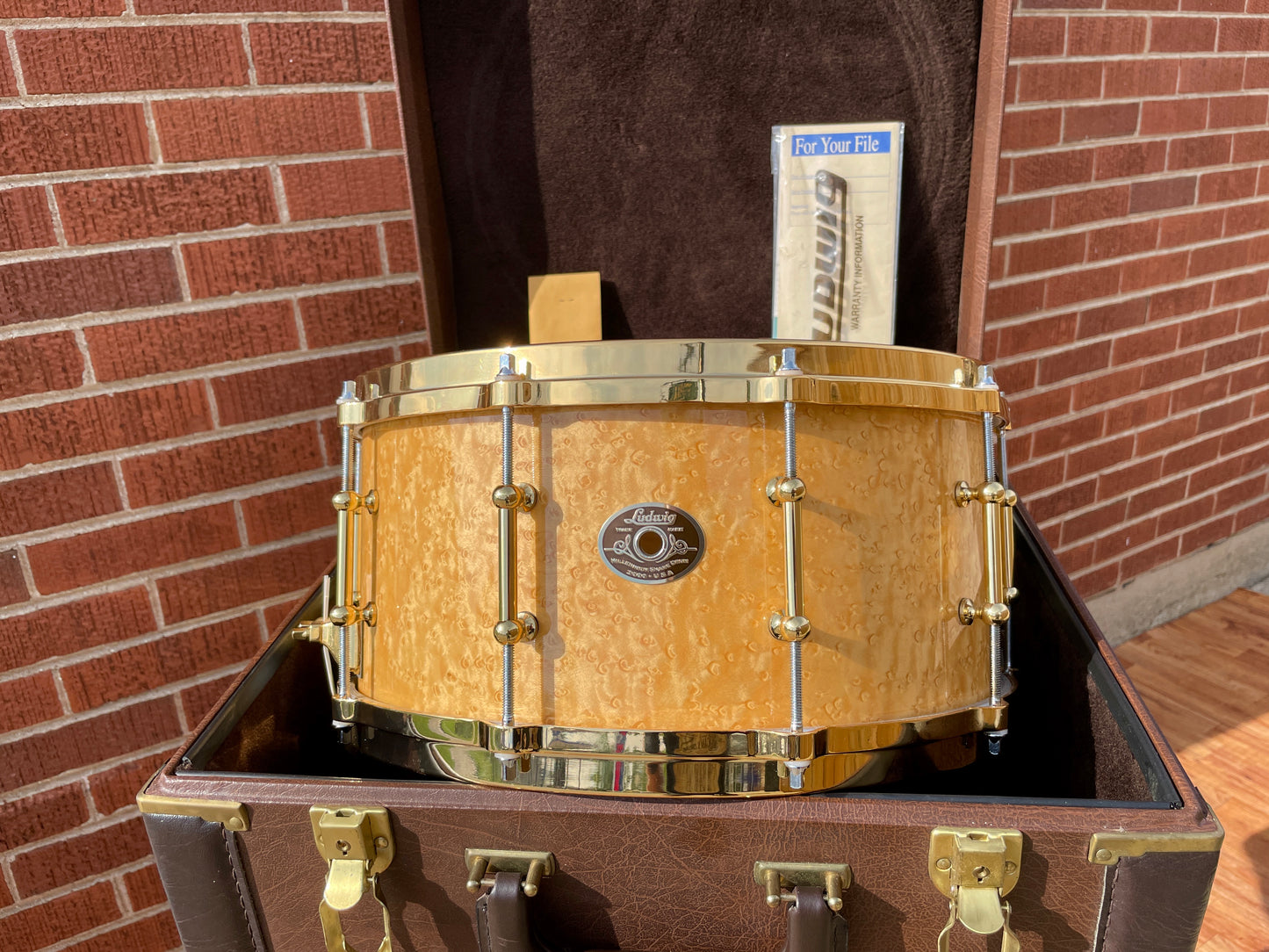 N.O.S. 2000 Ludwig 6.5x14 Limited Edition Millennium Snare Drum Birdseye Maple