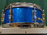 1960s Ludwig 5x14 Jazz Festival Snare Drum Blue Sparkle