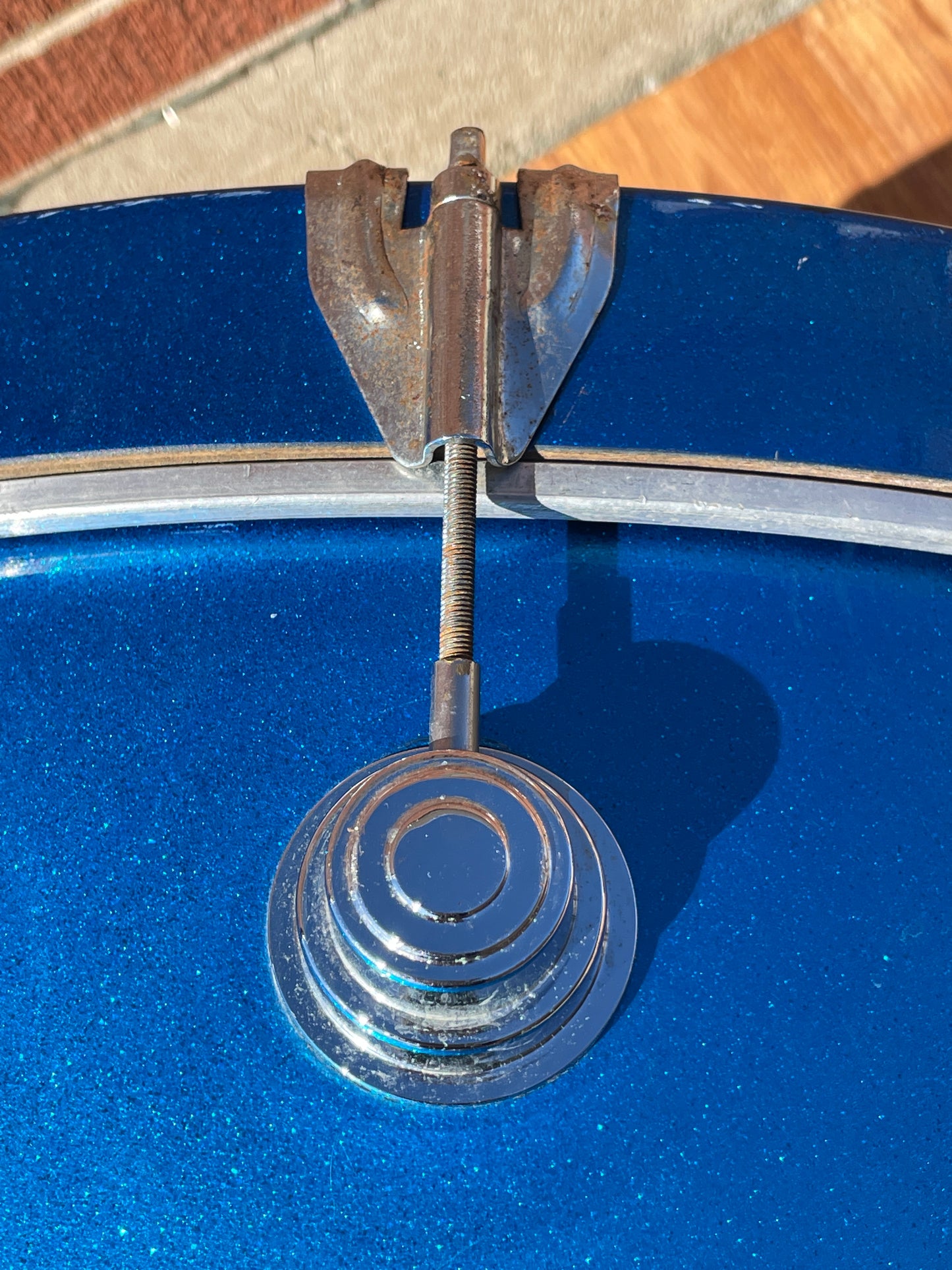 DW 18x22 Bass Drum Blue Sparkle Fade Drum Workshop