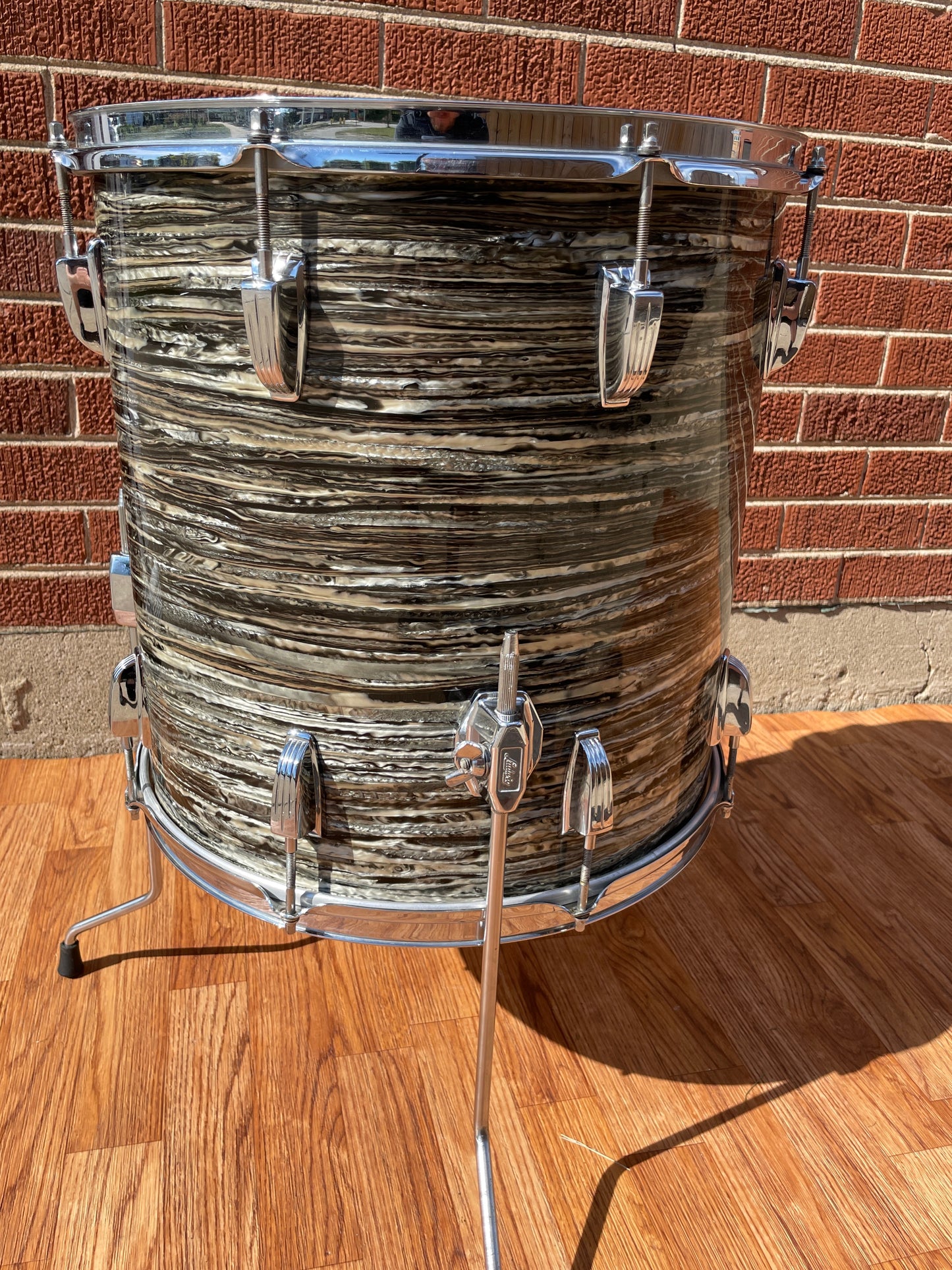 1966 Ludwig 16x16 Super Classic Floor Tom Drum COB Oyster Black Pearl Ringo