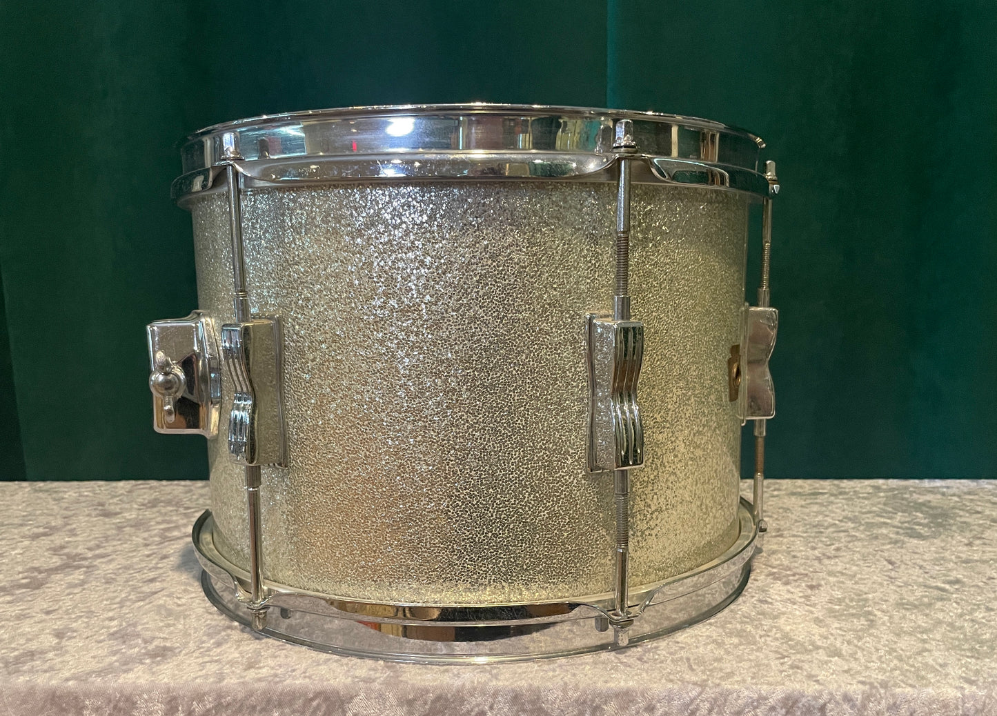 1964 Ludwig 8x12 Club Date Tom Drum Silver Sparkle COB