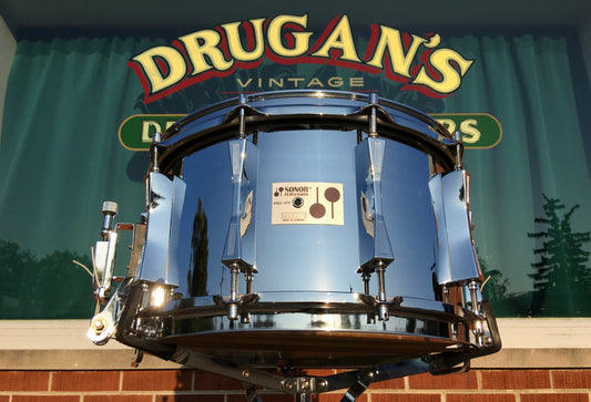 1980s Sonor 8x14 D508X Phonic Plus Ferro-Manganese Snare Drum