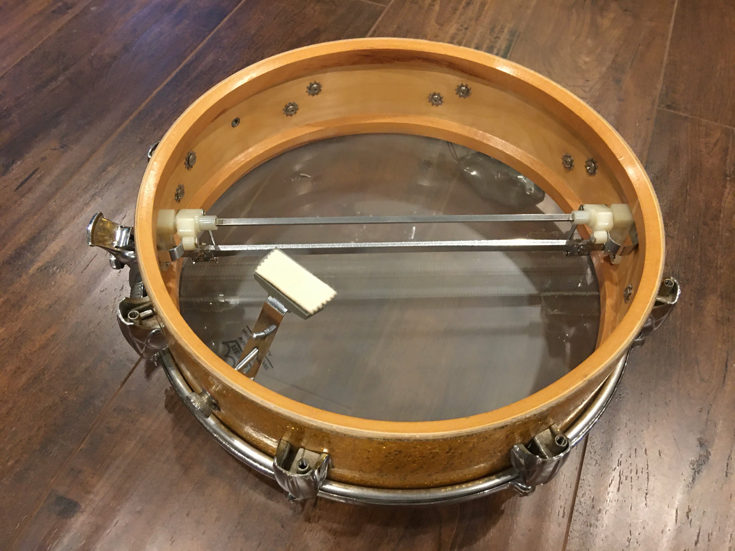 1960s Premier 4x14 Royal Ace 4 Snare Drum Gold Sparkle
