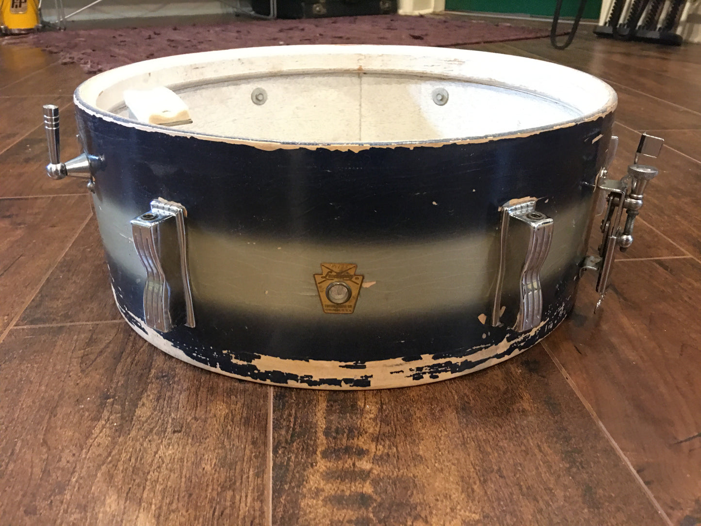 1965 Ludwig 5x14 Pioneer Snare Drum Blue / Silver Duco