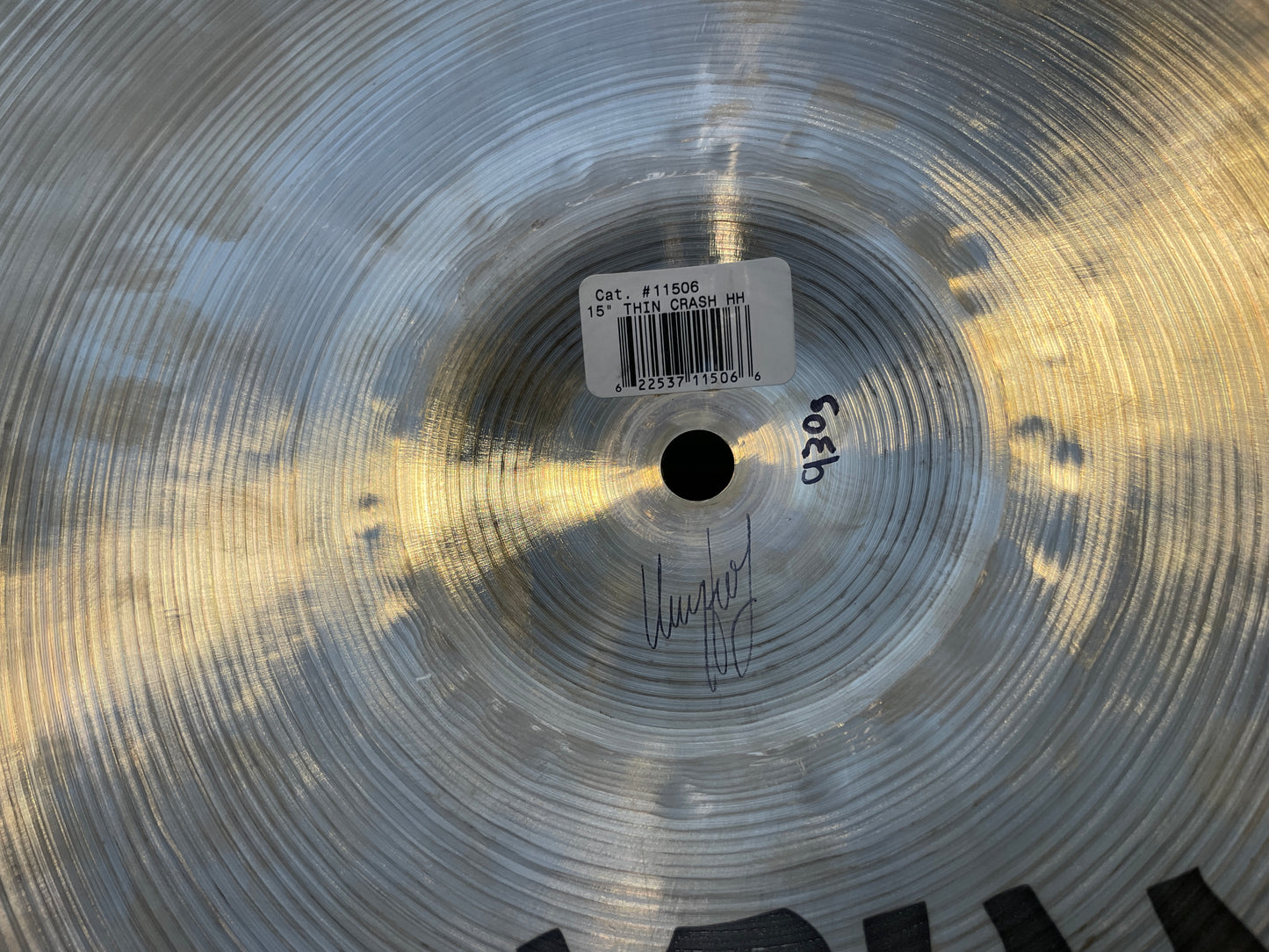 15" Sabian Hand Hammered HH Thin Crash Cymbal 930g