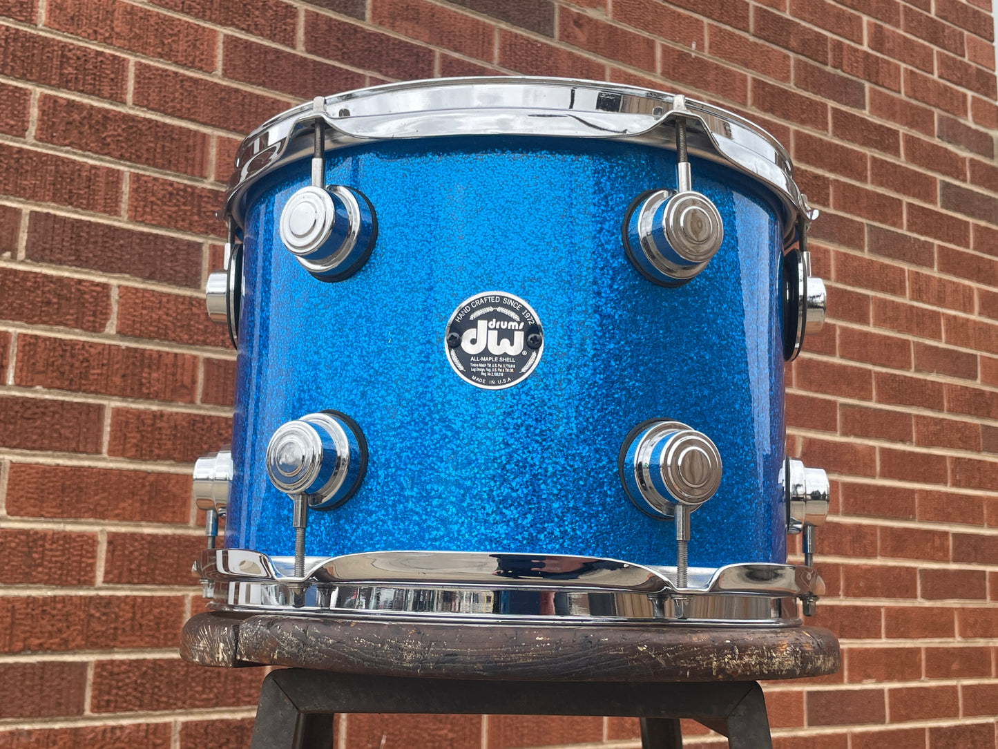 DW 9x12 Tom Drum Single Blue Sparkle Drum Workshop