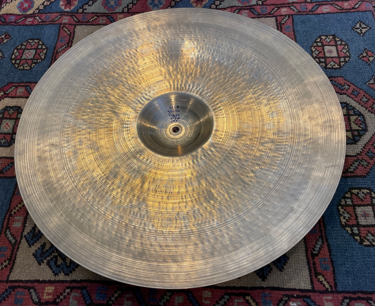 22" Zildjian A 1950s Large Block Stamp Ride Cymbal 2594g #863