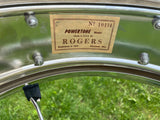 1960s Rogers 5x14 Powertone Snare Drum Chrome Over Brass Cleveland COB