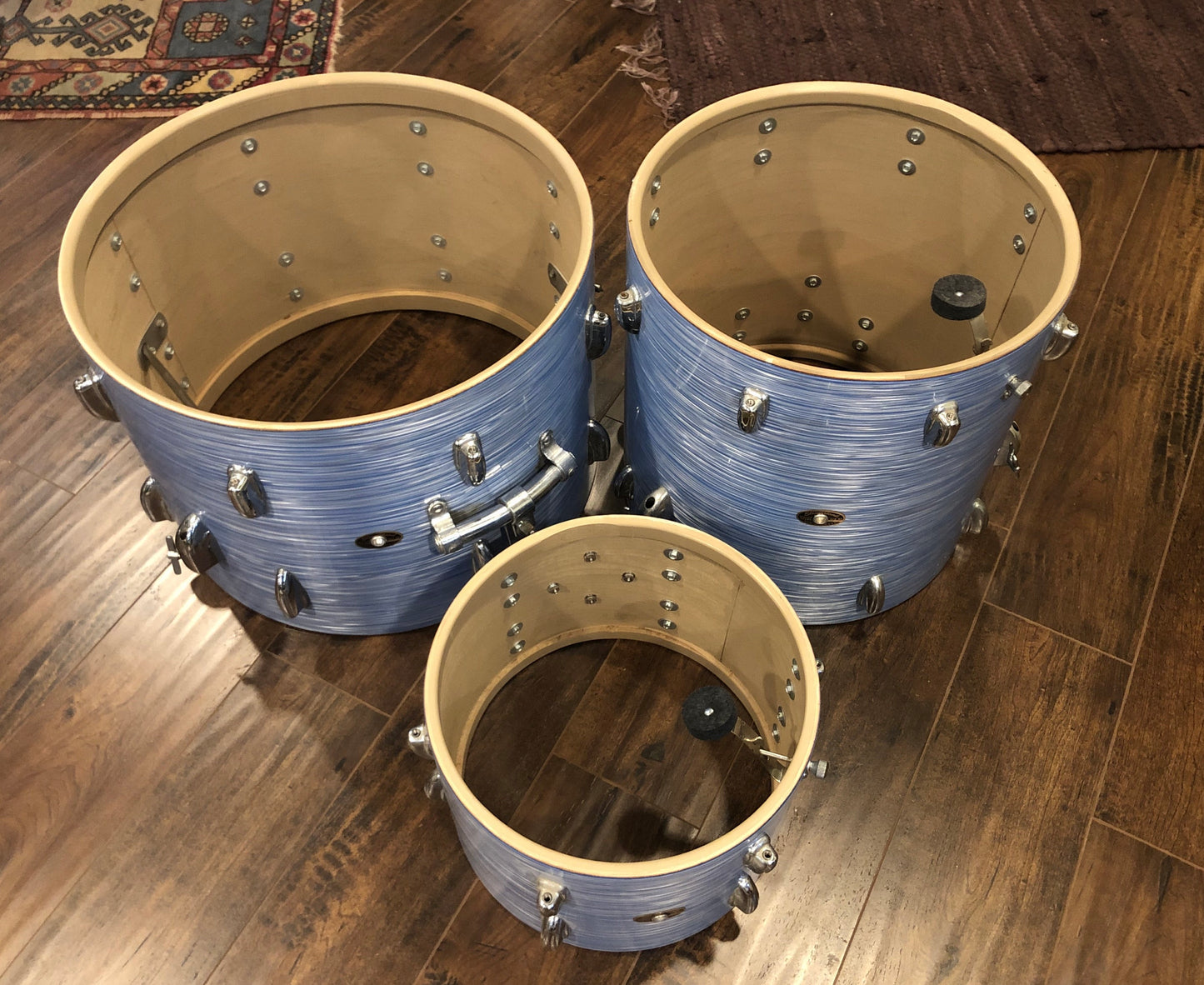 1960s Slingerland Gene Krupa De Luxe Outfit No. 1N Drum Set w/ Artist Snare Blue Ripple Pearl