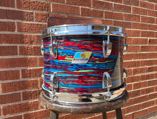1970s Ludwig 8x12 Tom Drum Psychedelic Red