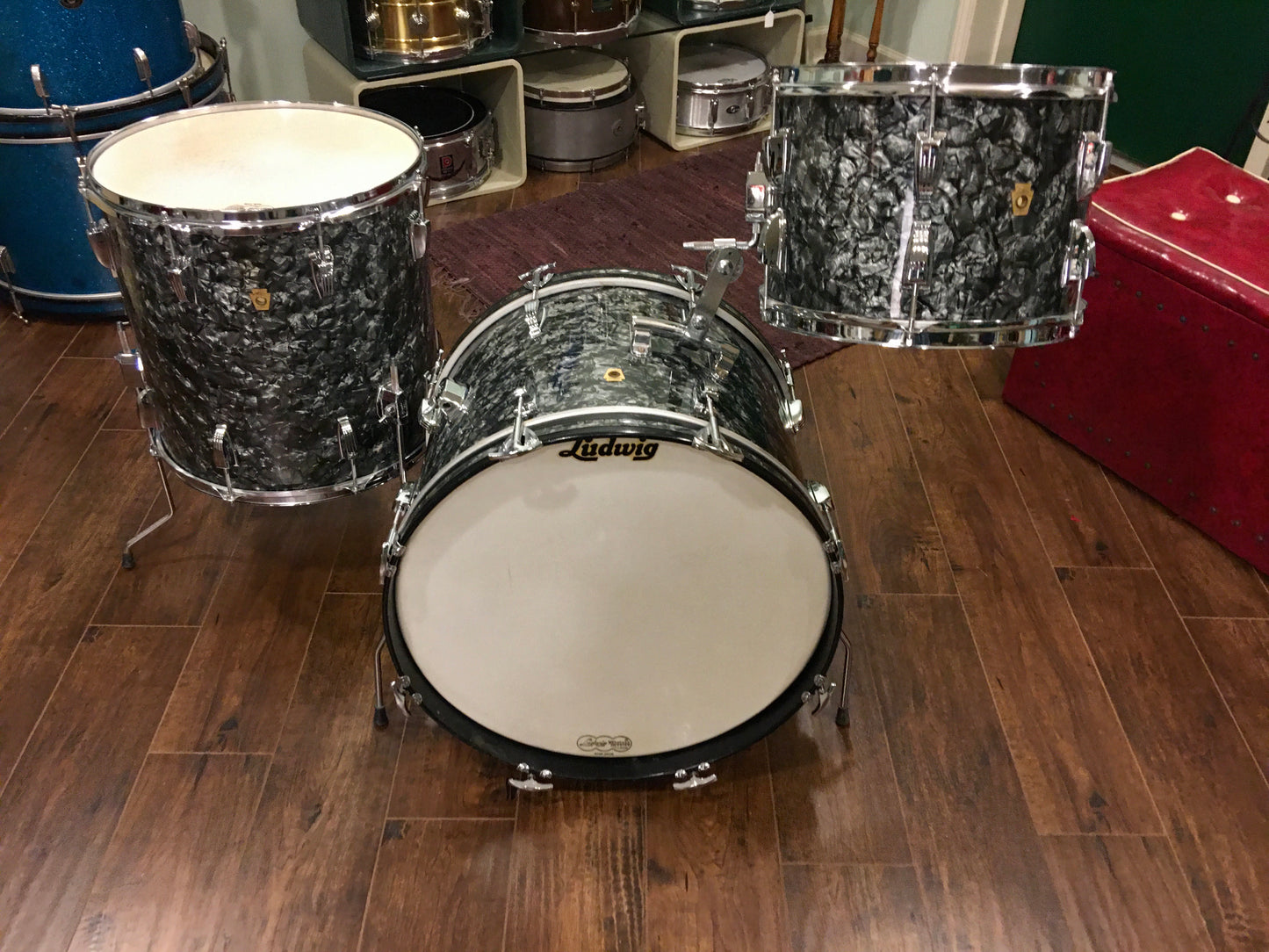 1966 Ludwig Classic Drum Set Black Diamond Pearl 20/13/16