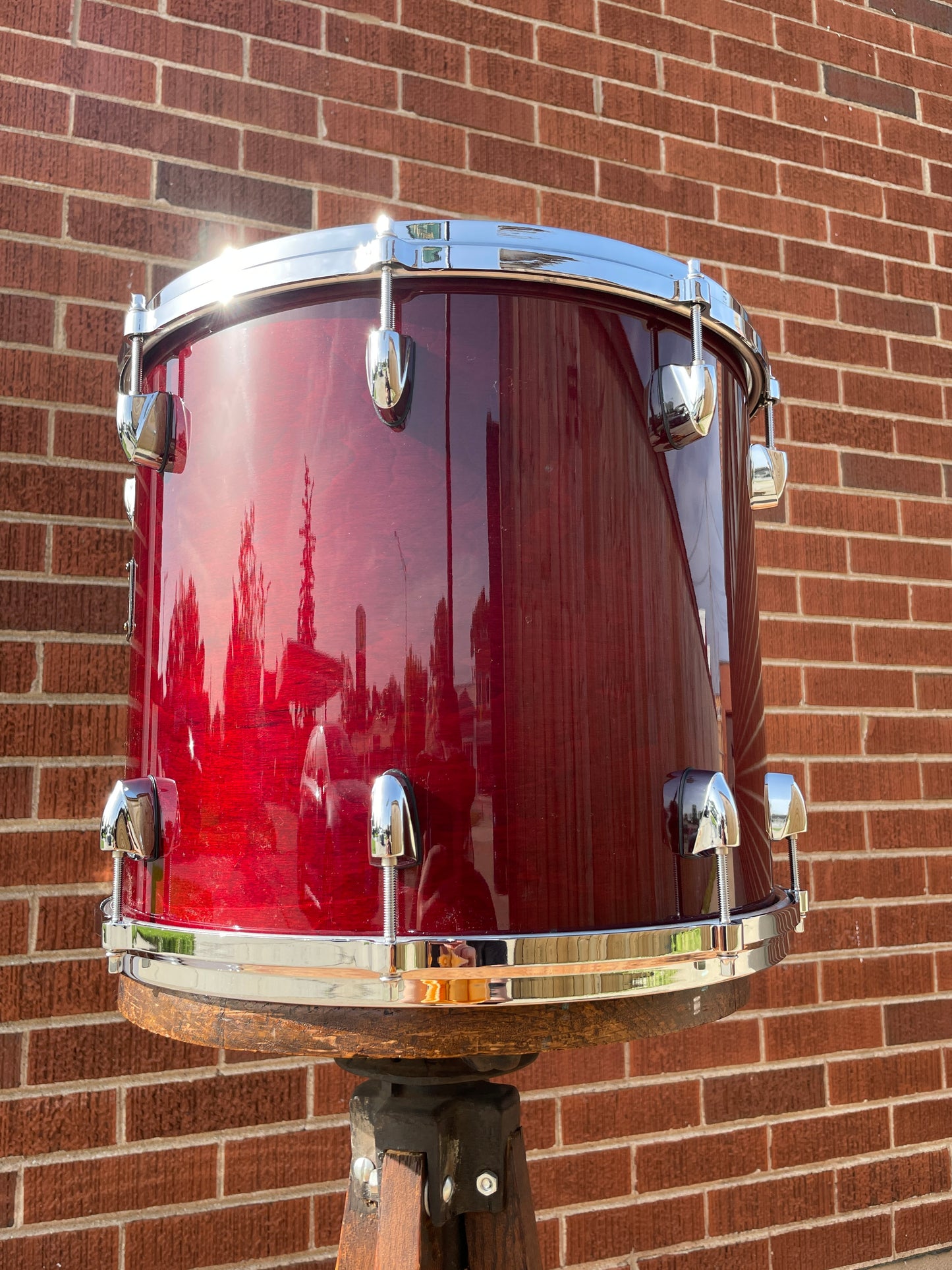 2003 Yamaha 13x15 Maple Custom Absolute Tom Drum Cherry Wood Lacquer