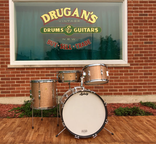 1967 Ludwig Club Date Drum Set W/ Matching Snare - Champagne Sparkle