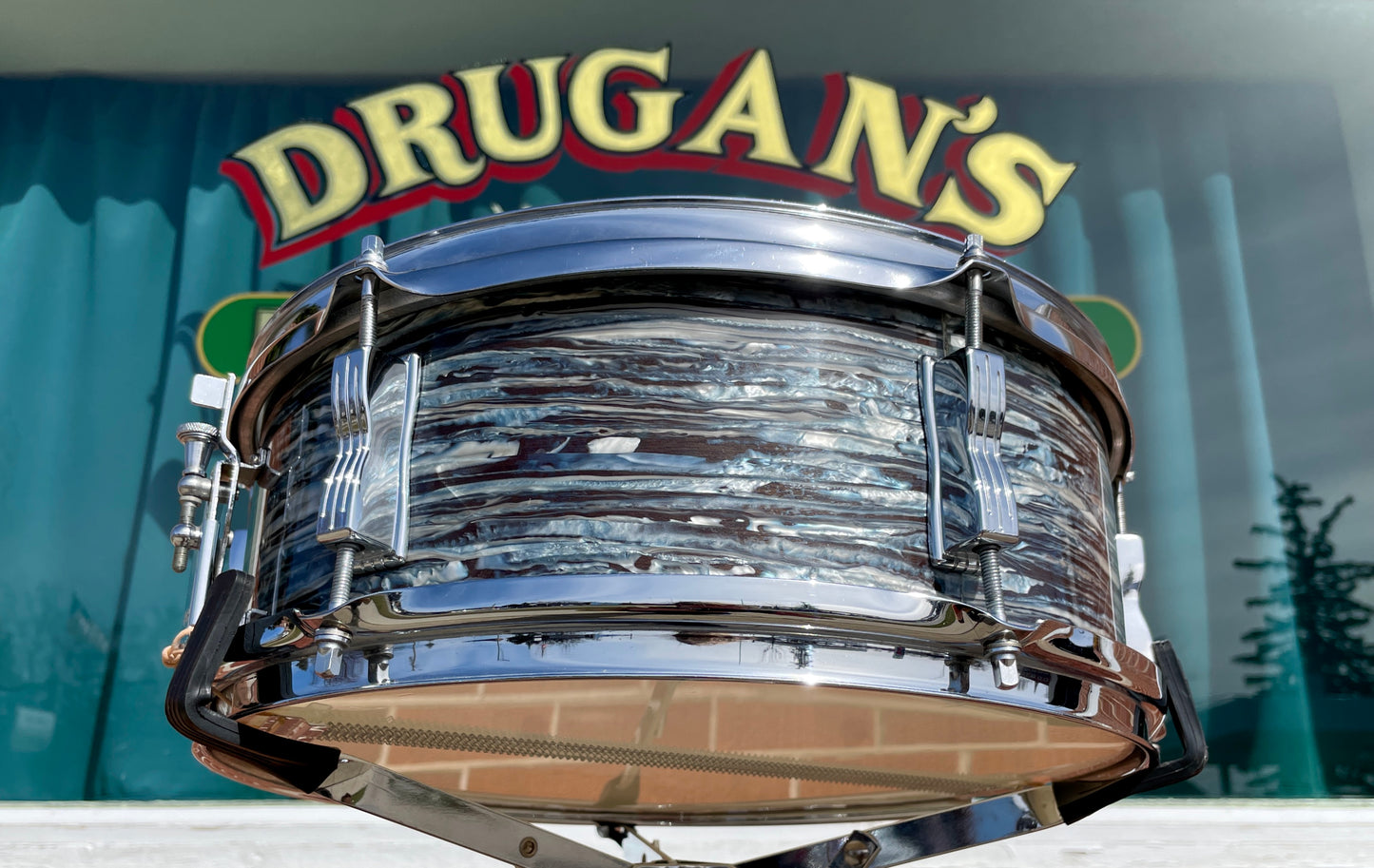 1966 Ludwig 5x14 Pioneer Snare Drum Oyster Blue Pearl