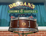 1920s Ludwig & Ludwig 5x14 Professional Model Solid Shell Mahogany Snare Drum