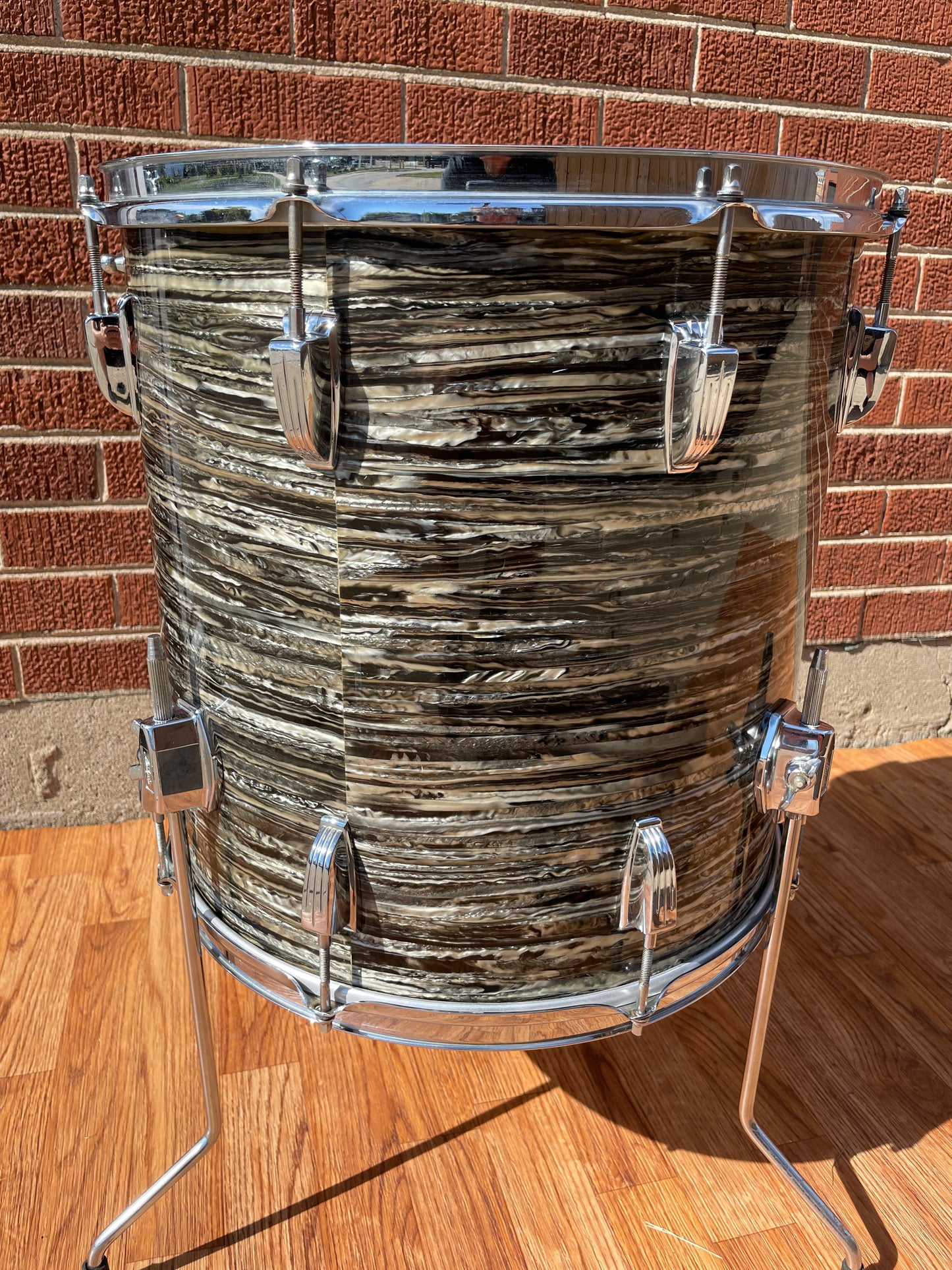 1966 Ludwig 16x16 Super Classic Floor Tom Drum COB Oyster Black Pearl Ringo