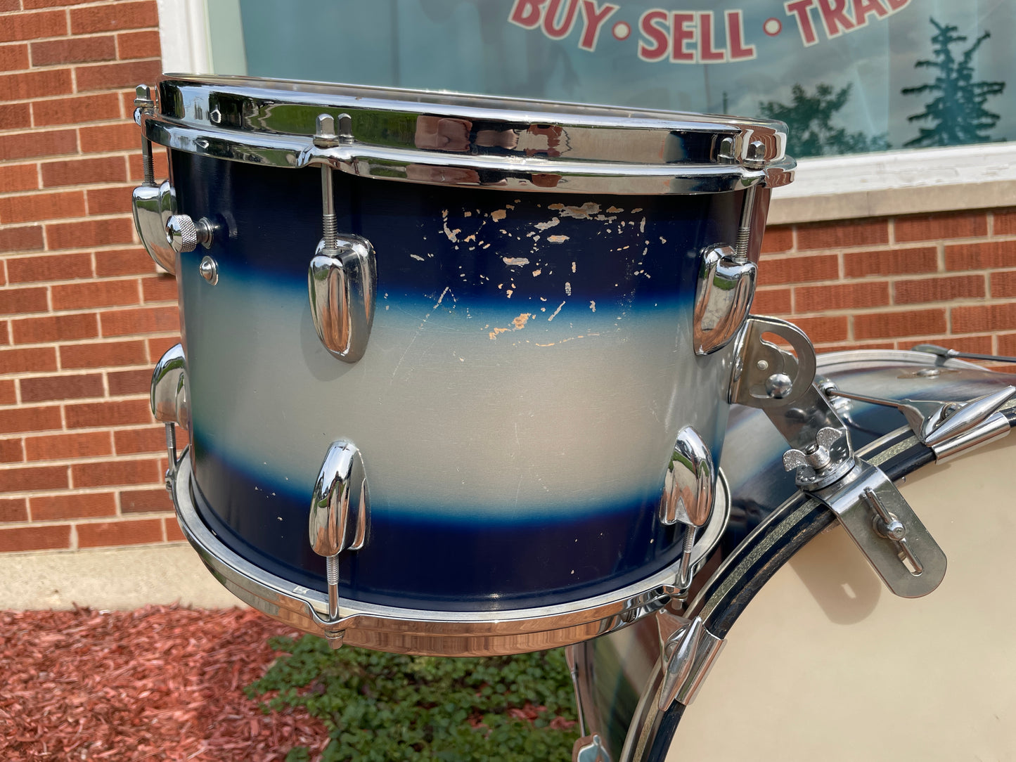 1960s Slingerland Blue & Silver Duco Drum Set 22/13/16/5.5x14