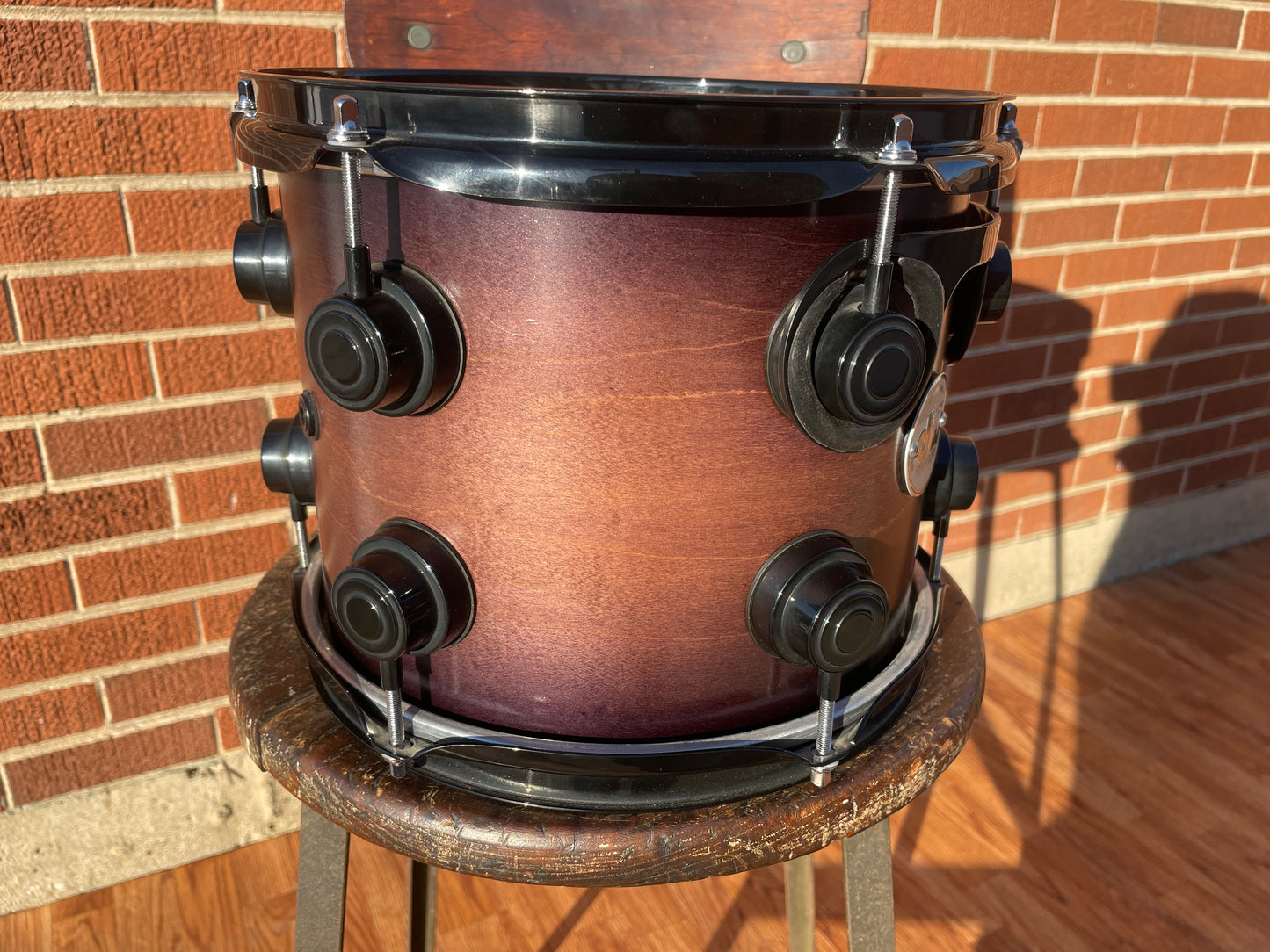 DW 8x10 Tom Drum Collector's Series Single Tobacco Burst Drum Workshop