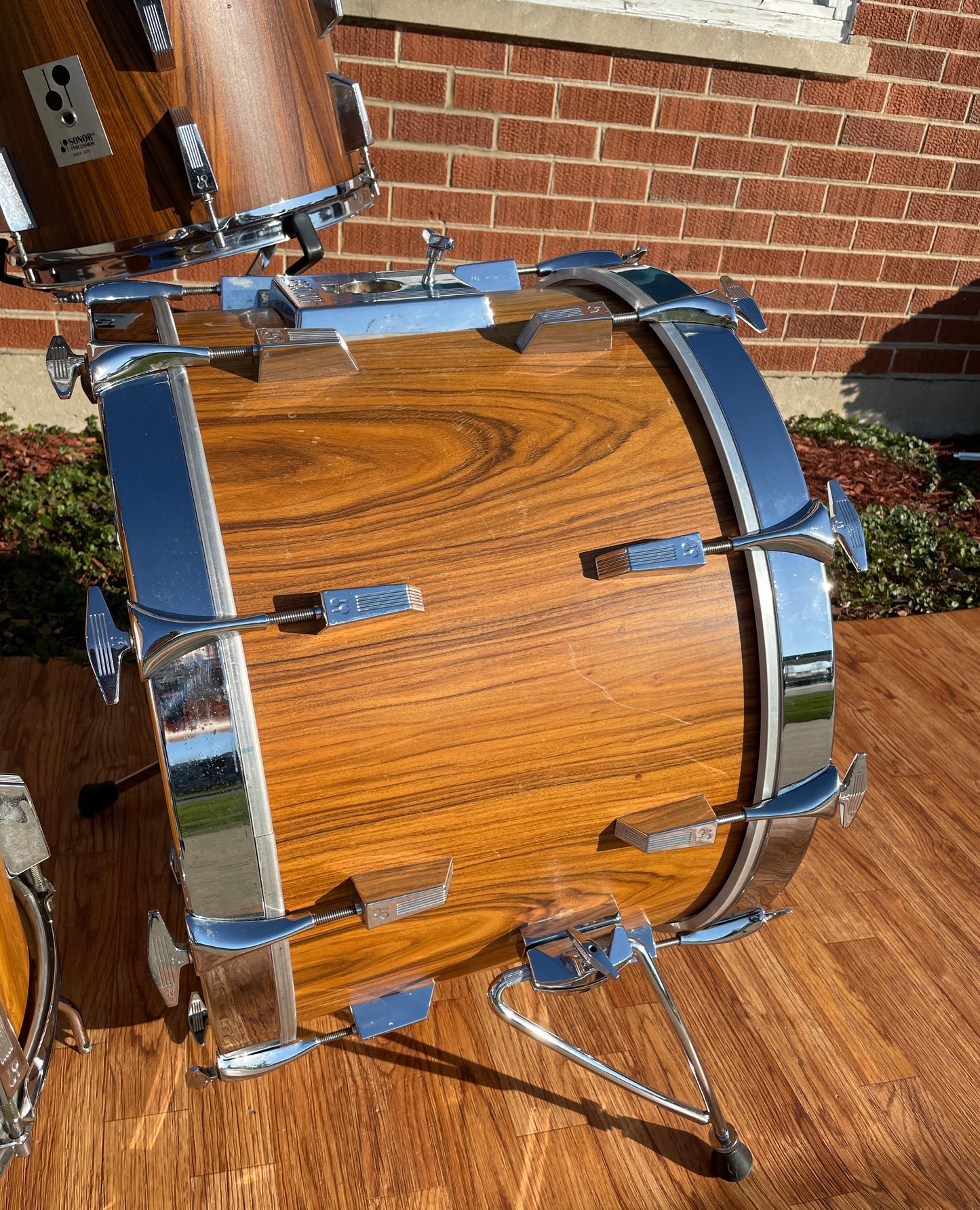 1980s Sonor Phonic Drum Set Rosewood 22/13/16