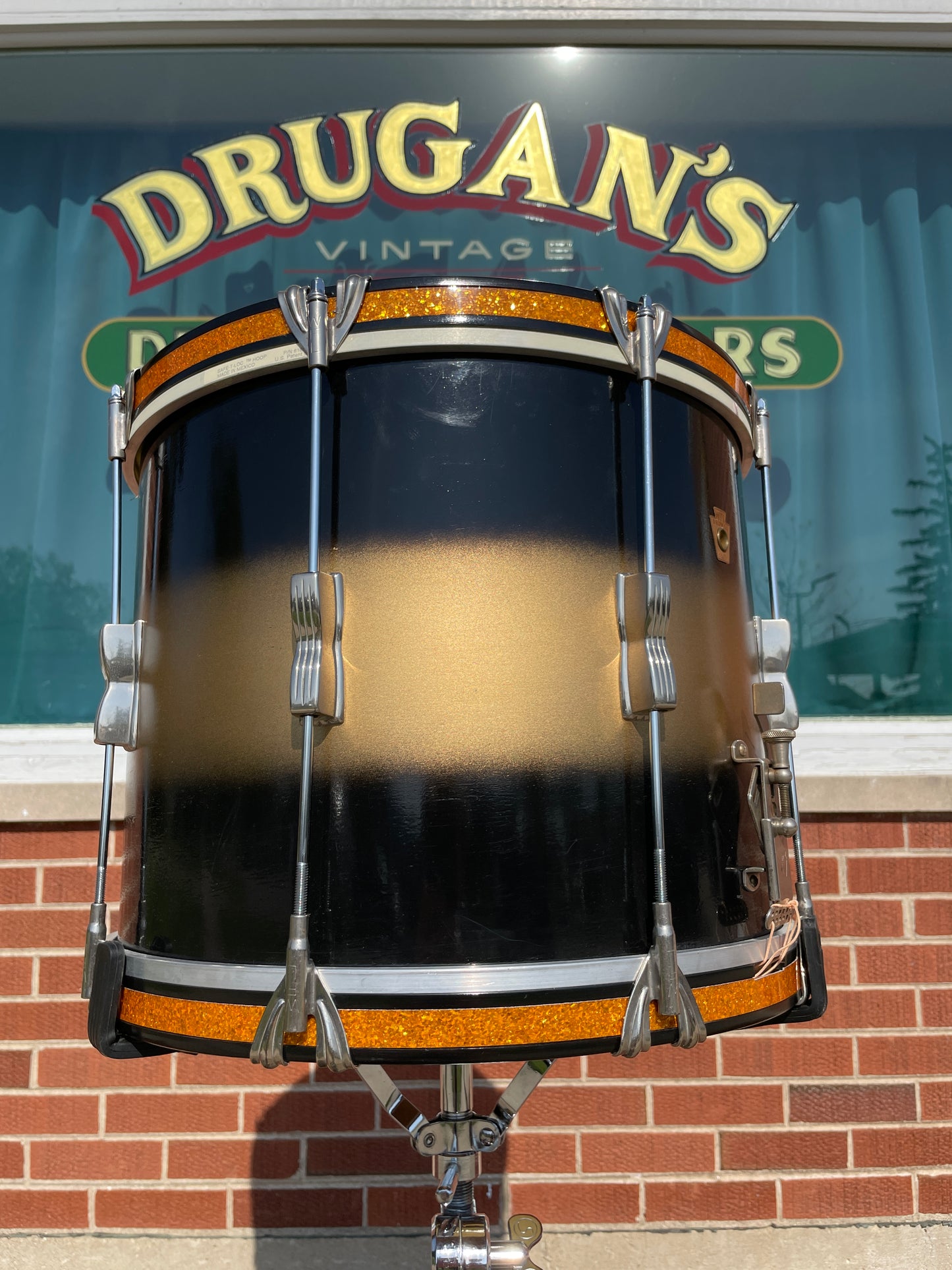 1948 WFL 12x15 Field Snare Drum Black / Gold Duco Marching Parade Snare Ludwig