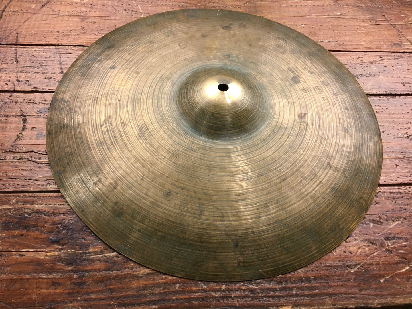 14" K Zildjian Istanbul Single Old Stamp IIa 1945-49 Hi-Hat / Splash "G" Gretsch Cymbal 688g #615