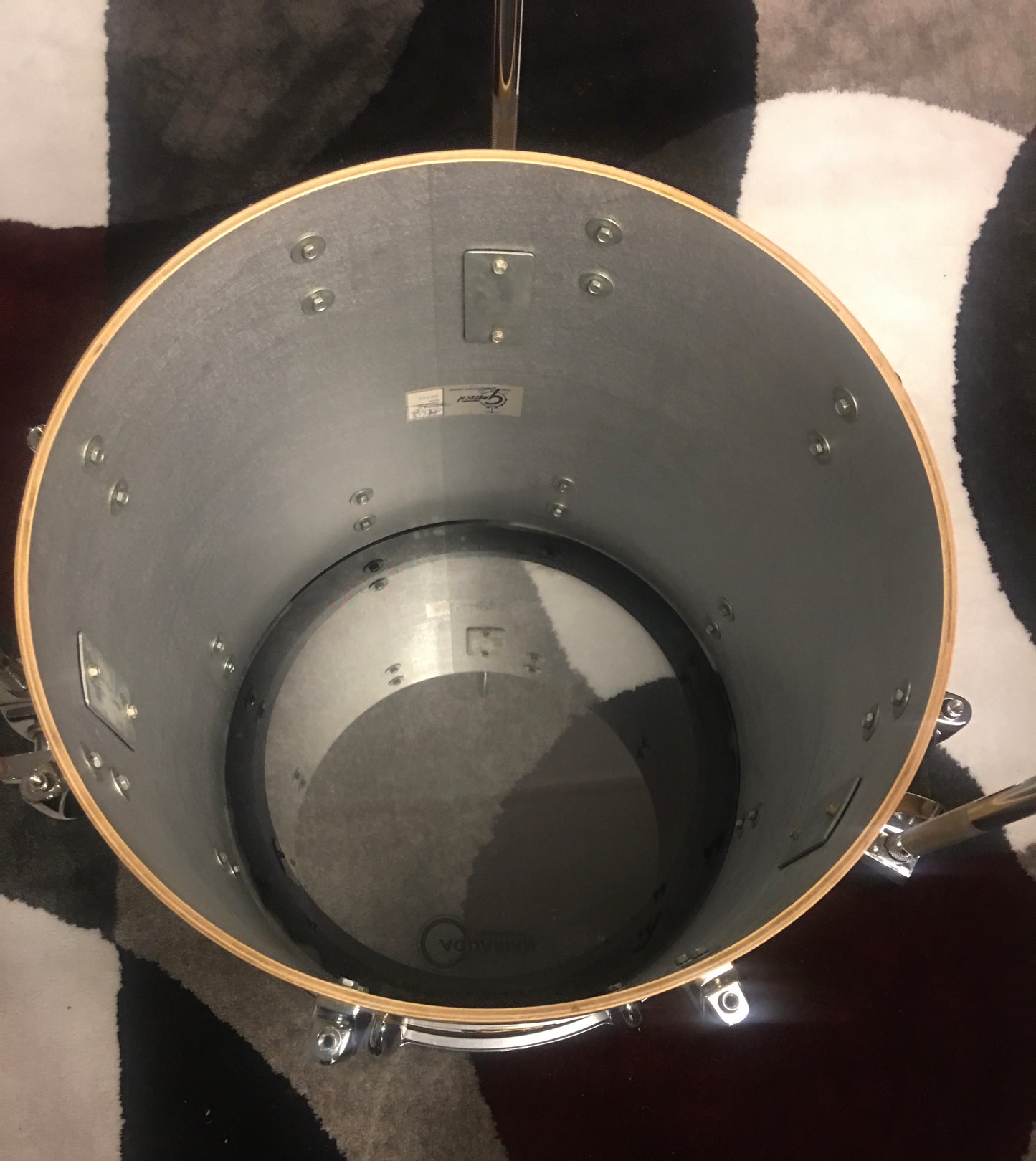 1980s Gretsch Square Badge 16X16 Floor Tom Natural Maple