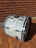 1970s Slingerland 14X18 Bop Bass Drum White Marine Pearl 5 Ply