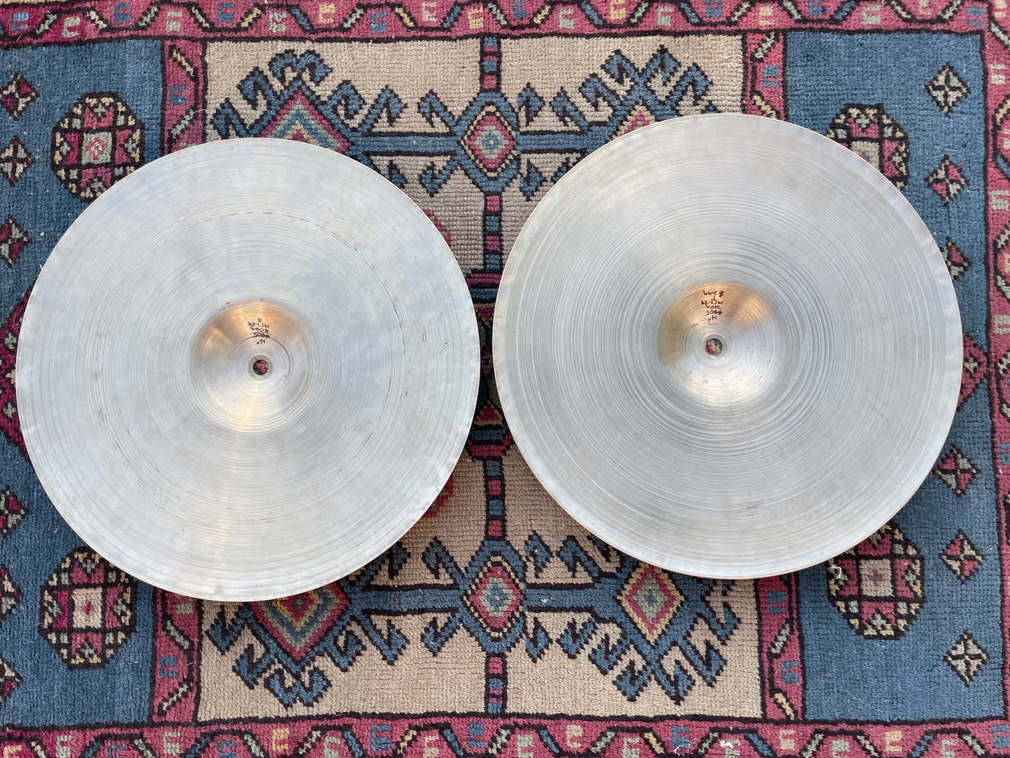 14" Zildjian A 1957-59 Small Stamp Hi-Hat Cymbal Pair 740g/806g #805