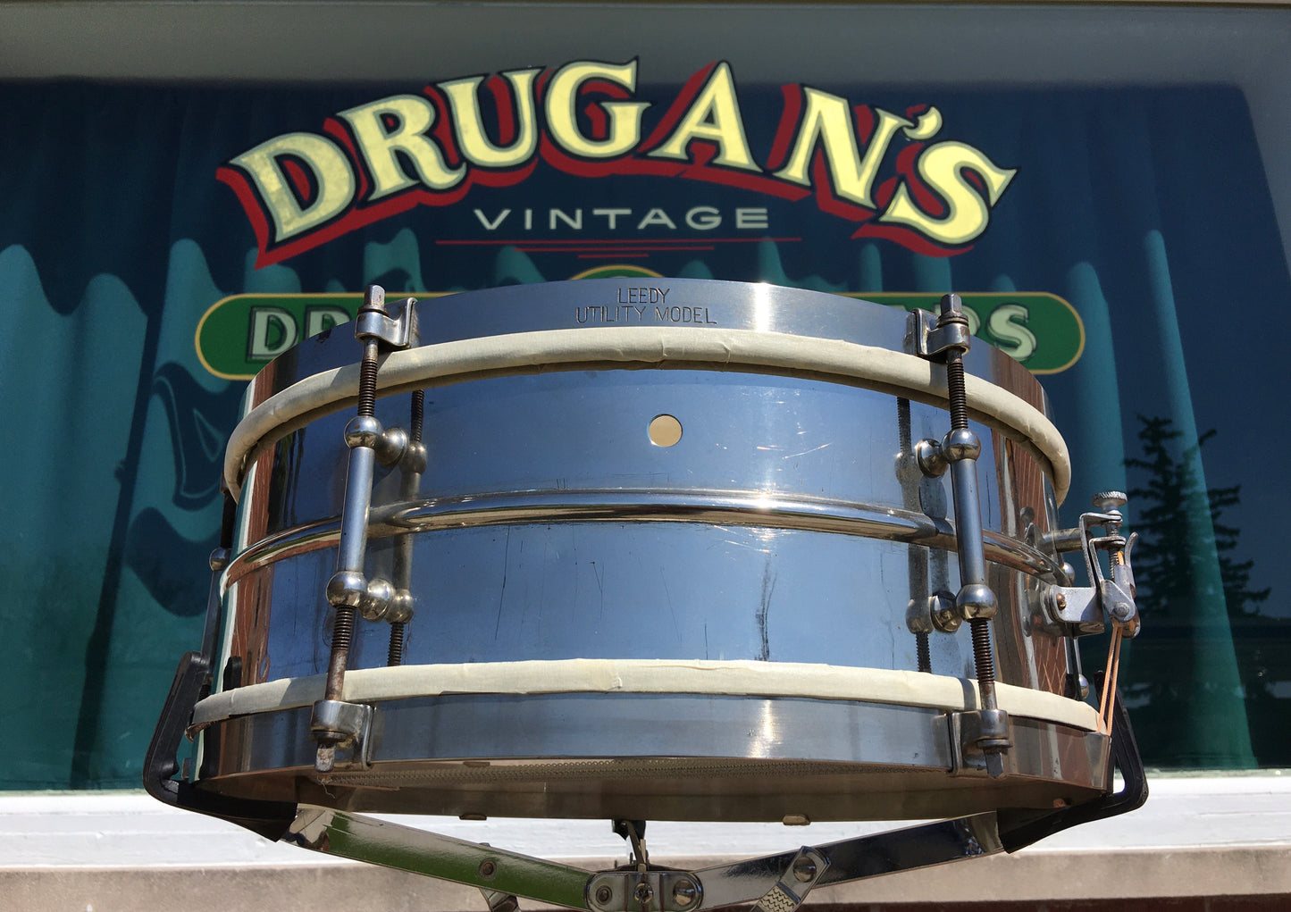 1920s Leedy 5x14 Utility Model Snare Drum - Nickel Over Brass