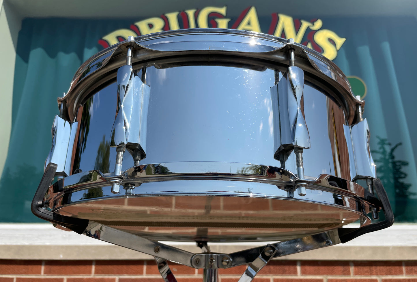 Vintage Premier 5.5x14 Model 1005 Snare Drum Chrome Over Steel Made in England