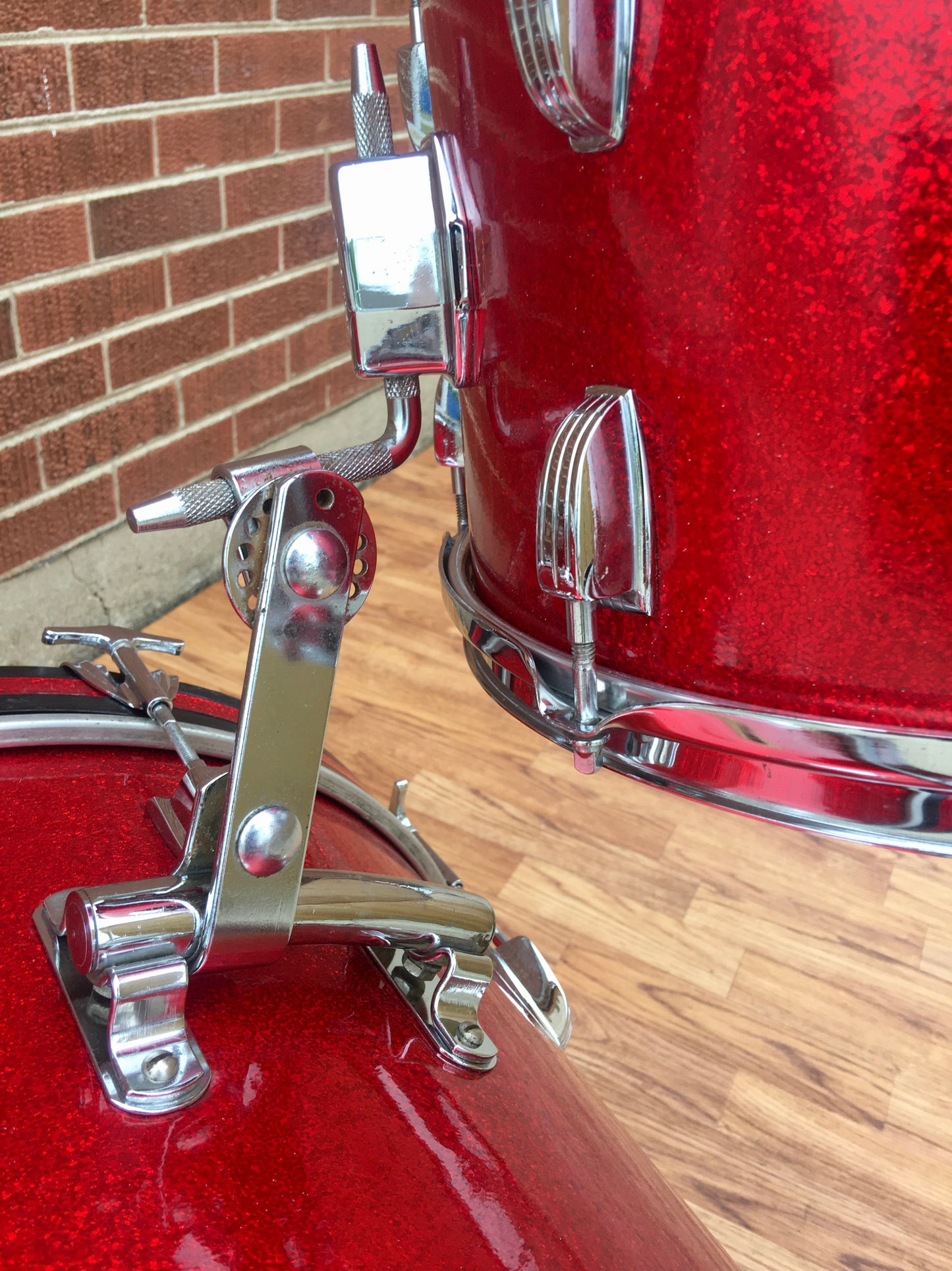 1965 Ludwig Down Beat Drum Set - Red Sparkle 20/12/14