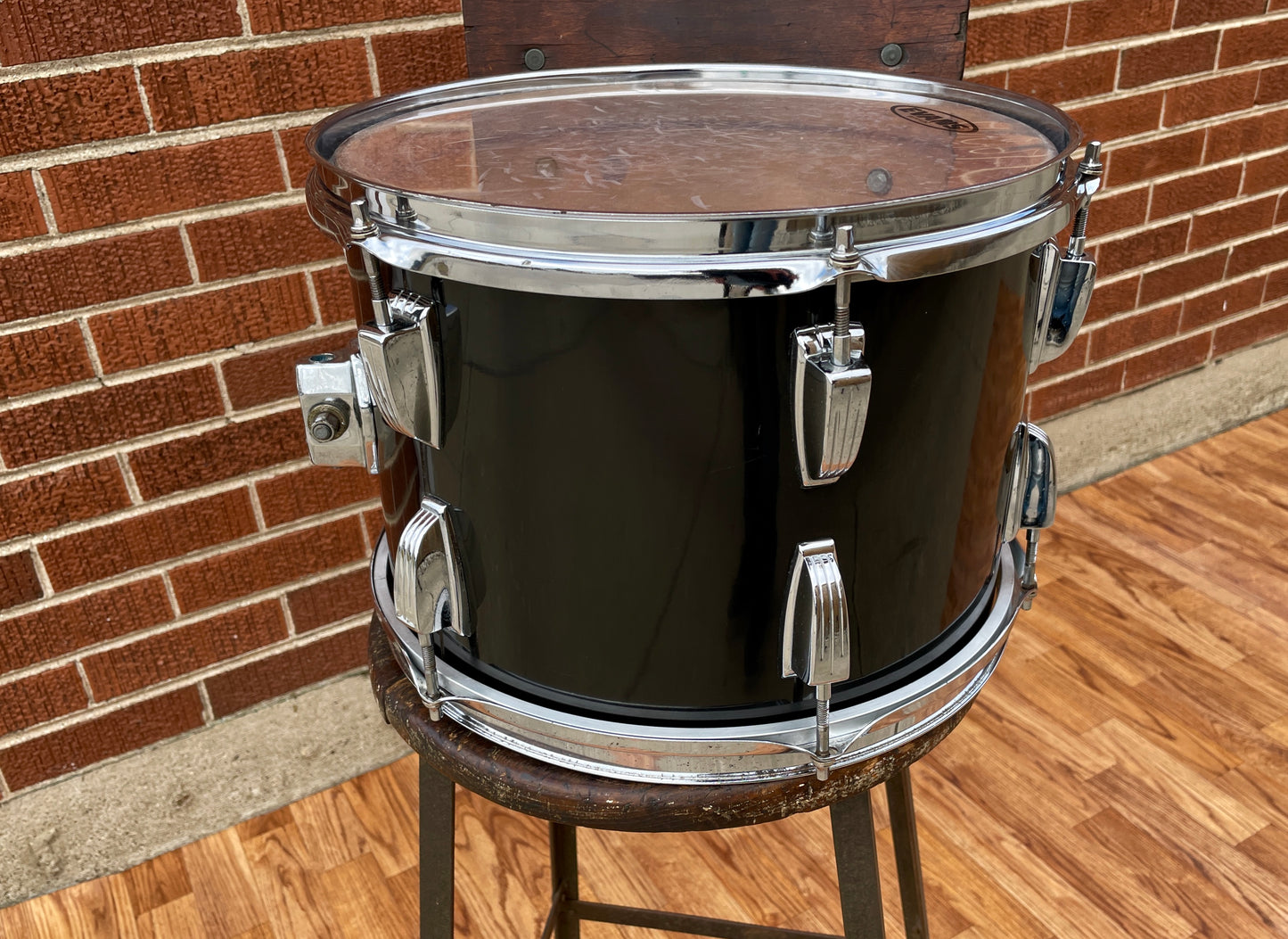 1970s Ludwig 9x13 Tom Drum Black Cortex 3-Ply