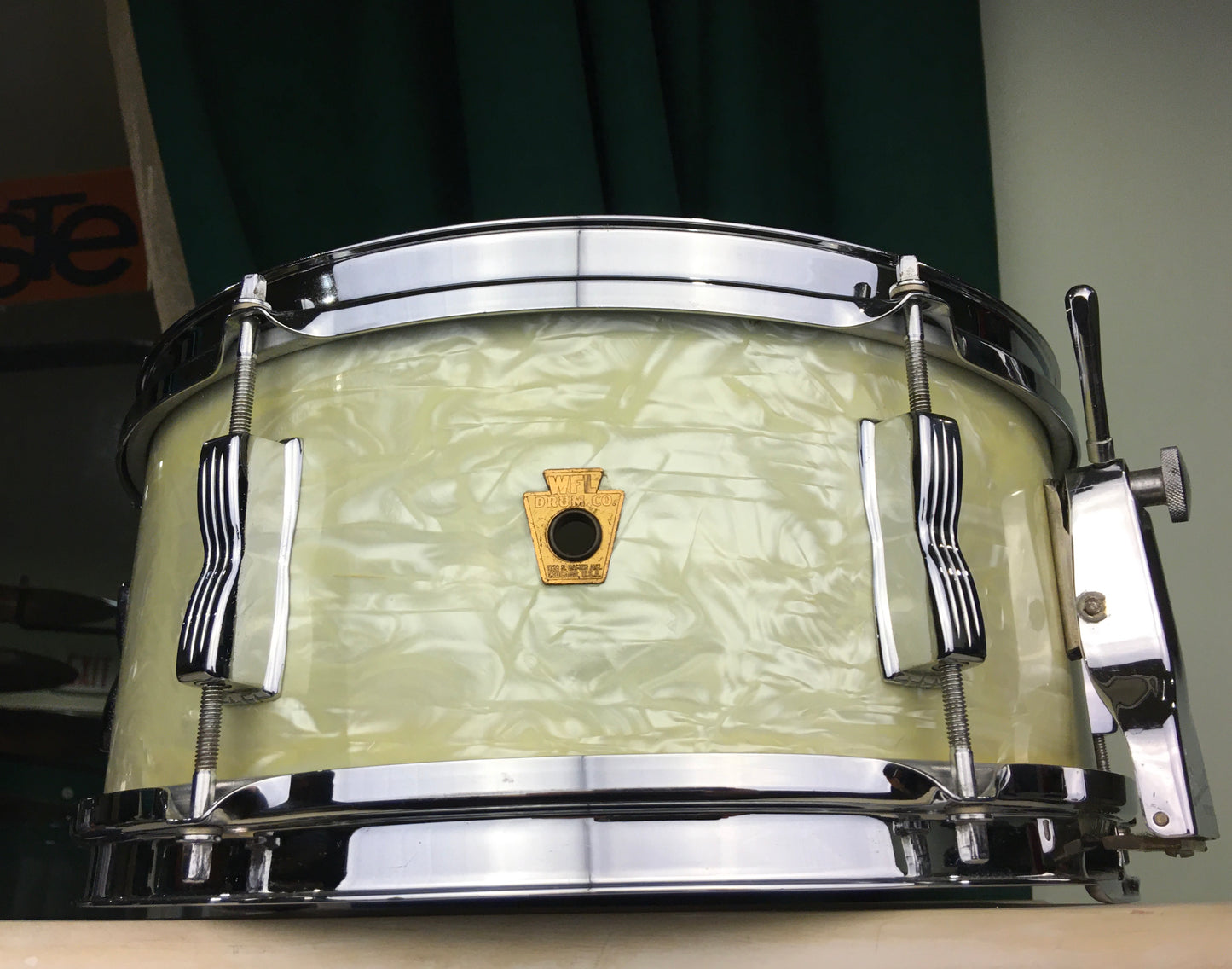 1948-52 WFL Ludwig 5.5x13 "Classic Porto Pak" Snare Drum White Marine Pearl