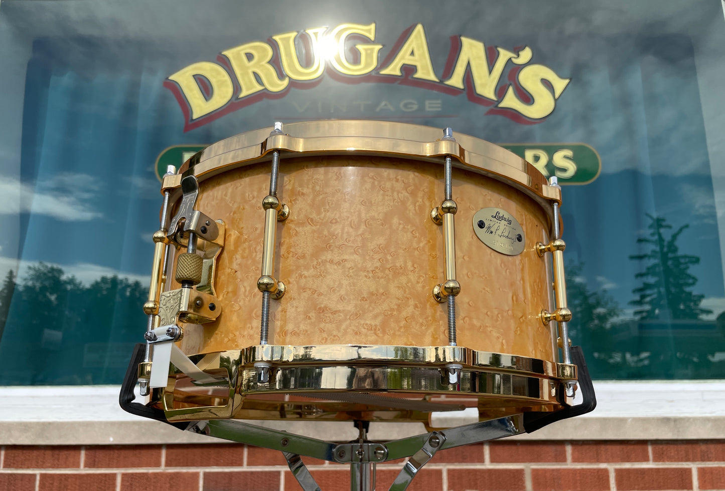 N.O.S. 2000 Ludwig 6.5x14 Limited Edition Millennium Snare Drum Birdseye Maple