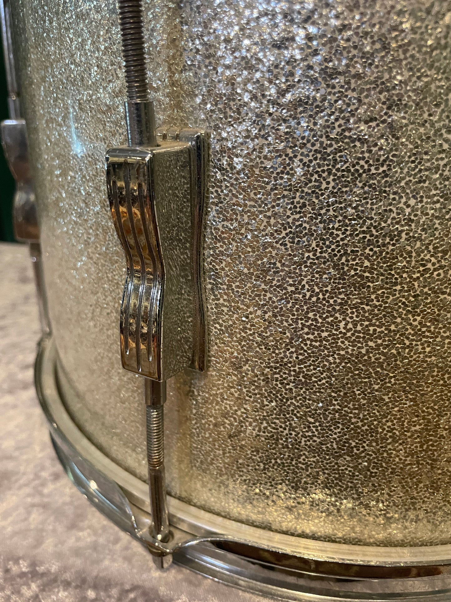 1964 Ludwig 8x12 Club Date Tom Drum Silver Sparkle COB