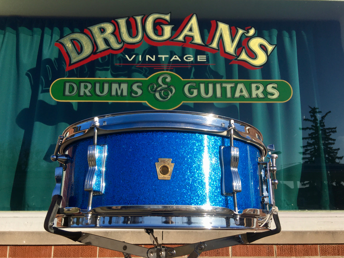 1967 Ludwig Keystone 5x14 Pioneer Snare Drum Blue Sparkle
