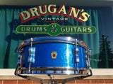 1967 Ludwig Keystone 5x14 Pioneer Snare Drum Blue Sparkle